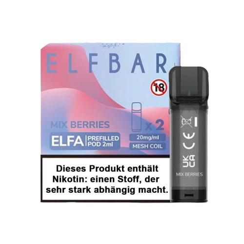 ElfBar ELFA Mixed Berries Prefilled Pods 2er Pack 2ml 20mg NicSalt