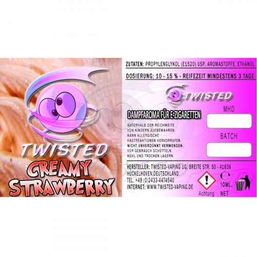 Twisted Vaping Aroma 10ml Creamy Strawberry Jetzt Kaufen