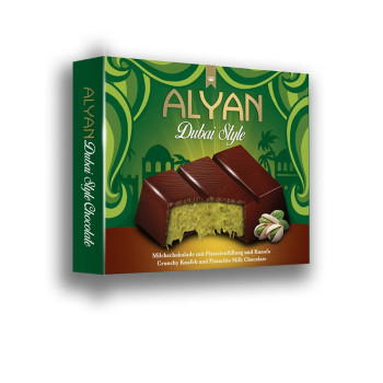 Alyan Dubai Style Handmade Chocolate – Pistachio Chocolate 100g