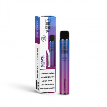 Aroma King Bar E-Zigarette 600 Züge 550mAh NicSalt Grape Energy