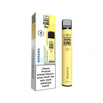 Aroma King Bar E-Zigarette 20mg 700 Züge 550mAh NicSalt Banane Ice