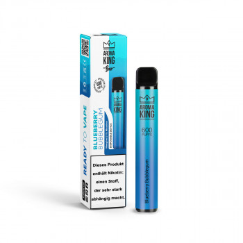 Aroma King Bar E-Zigarette 600 Züge 550mAh NicSalt Blueberry Bubblegum