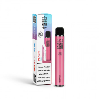 Aroma King Bar E-Zigarette 600 Züge 550mAh NicSalt Peach Ice