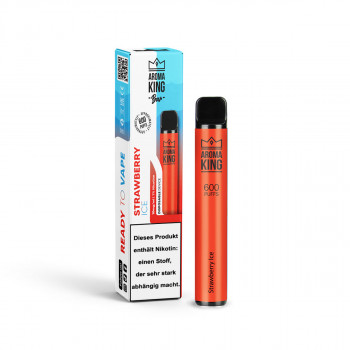 Aroma King Bar E-Zigarette 600 Züge 550mAh NicSalt Strawberry Ice