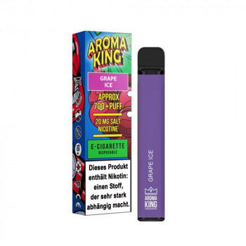 Aroma King Bar E-Zigarette 700 Züge 550mAh NicSalt Grape Ice Aroma King Bar E-Zigarette 700 Züge 550mAh NicSalt Grape Ice