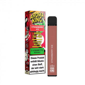 Aroma King Bar E-Zigarette 600 Züge 550mAh NicSalt Strawberry Ice Aroma King Bar E-Zigarette 600 Züge 550mAh NicSalt Strawberry Ice