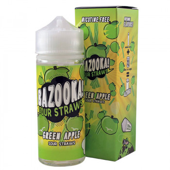 Green Apple 100ml Shortfill Liquid by Bazooka Sour Straws