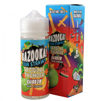 Tropical Thunder Rainbow 100ml Shortfill Liquid by Bazooka Sour Straws