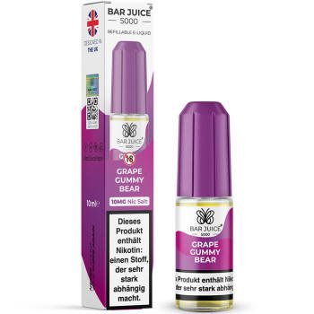 Bar Juice 5000 Grape Gummy Bear NicSalt Liquid 10ml / 10mg