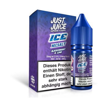 Blackcurrant & Lime Ice 10ml 20mg NicSalt Liquid by Just Juice