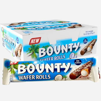 Bounty Wafer Rolls Kekse und Gebäck 12x 22,5g