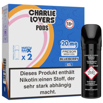 Charlie Lovers – Blueberry – Prefilled Pod 2er Pack 2ml 20mg