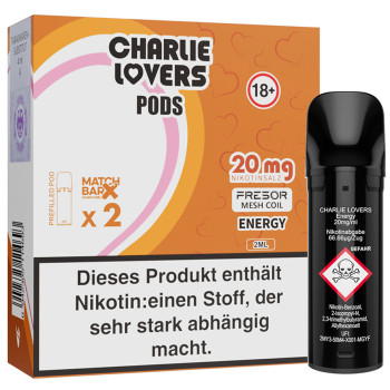 Charlie Lovers – Energy – Prefilled Pod 2er Pack 2ml 20mg