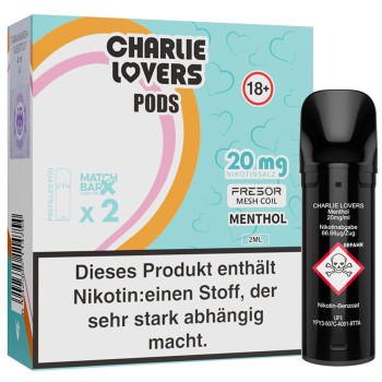 Charlie Lovers – Menthol – Prefilled Pod 2er Pack 2ml 20mg