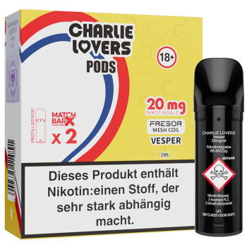 Charlie Lovers – Vesper – Prefilled Pod 2er Pack 2ml 20mg