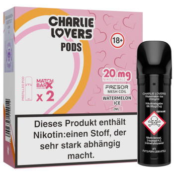 Charlie Lovers – Watermelone Ice – Prefilled Pod 2er Pack 2ml 20mg