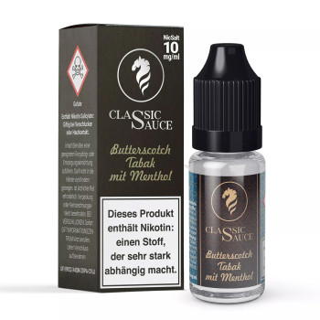 Butterscotch Tabak Menthol NicSalt Liquid by Classic Dampf 10ml / 10mg