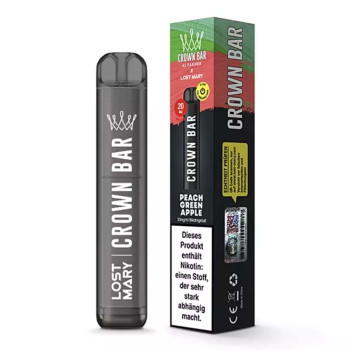 Crown Bar by Al Fakher x Lost Mary E-Zigarette 20mg 600 Züge 550mAh NicSalt Peach Green Apple