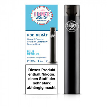 Dinner Lady E-Zigarette 280mAh 20mg NicSalt Disposable Pod Device Blue Menthol