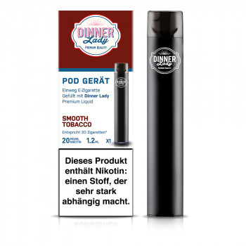 Dinner Lady E-Zigarette 280mAh 20mg NicSalt Disposable Pod Device Smooth Tobacco