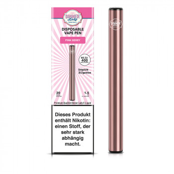 Dinner Lady E-Zigarette 400 Züge 350mAh 20mg NicSalt Disposable Vape Pen Pink Berry