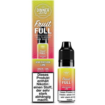 Dinner Lady Fruit Full Kiwi Passion Lime NicSalt Liquid 10ml / 10mg