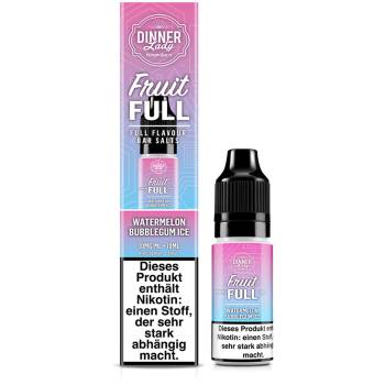 Dinner Lady Fruit Full Watermelon Bubblegum Ice NicSalt Liquid 10ml / 10mg