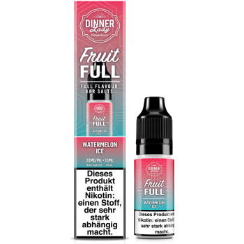 Dinner Lady Fruit Full Watermelon Ice NicSalt Liquid 10ml / 20mg