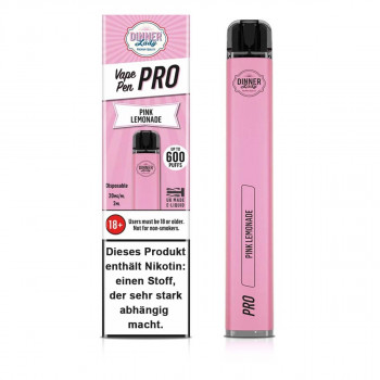Dinner Lady Vape Pen Pro E-Zigarette 20mg 600 Züge 500mAh NicSalt Pink Lemonade