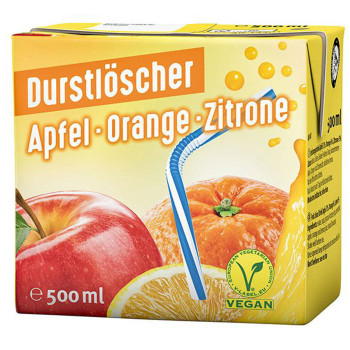 Durstlöscher Apfel Orange Zitrone Erfrischungsgetränk