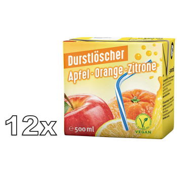 Durstlöscher Apfel Orange Zitrone Erfrischungsgetränk 12x500ml