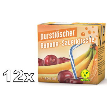 Durstlöscher Banane Sauerkirsche Erfrischungsgetränk 12x500ml