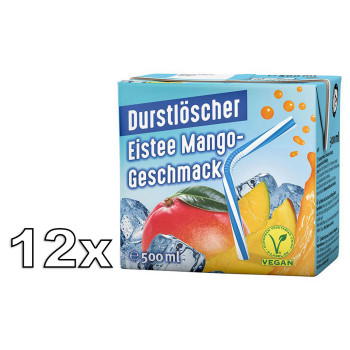 Durstlöscher Eistee Mango Erfrischungsgetränk 12x500ml