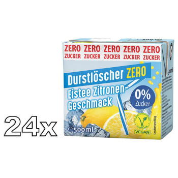 Durstlöscher Eistee Zitrone Zero Erfrischungsgetränk 24x500ml