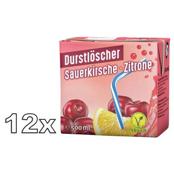 Durstlöscher Sauerkirsche Zitrone Erfrischungsgetränk 12x500ml