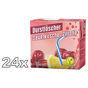 Durstlöscher Sauerkirsche Zitrone Erfrischungsgetränk 24x500ml