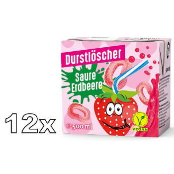 Durstlöscher Saure Erdbeere Erfrischungsgetränk 12x500ml