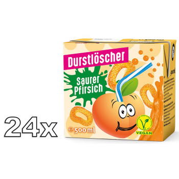 Durstlöscher Saurer Pfirsich Erfrischungsgetränk 24x500ml