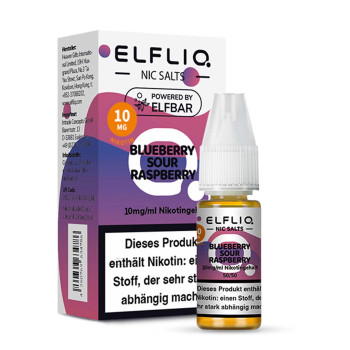 ELFLIQ – Blueberry Sour Raspberry NicSalt Liquid by Elf Bar 10ml / 10mg