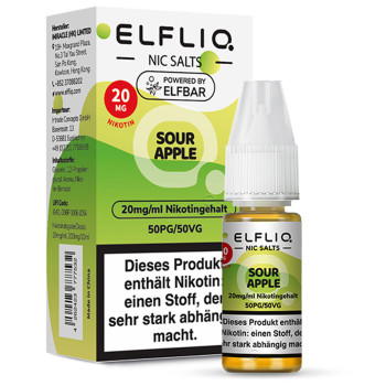 ELFLIQ – Sour Apple NicSalt Liquid 10ml / 20mg