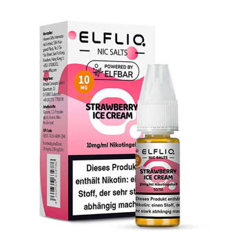 ELFLIQ – Strawberry Ice Cream NicSalt Liquid by Elf Bar 10ml / 10mg