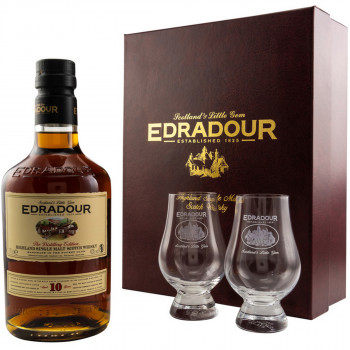 Edradour 10Jahre Single Malt Scotch Whisky 40% Vol. 700ml Geschenkset inkl. 2 Gläser