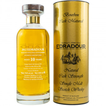 Edradour 2012/2022 - 10 y.o. Natural Cask Strength - Small Batch - Ibisco Bourbon Single Malt Scotch Whisky 59,6% Vol. 700ml