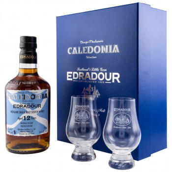 Edradour Caledonia 12 Jahre Single Malt Scotch Whisky + 2 Gläser Geschenkebox 46% Vol. 700ml