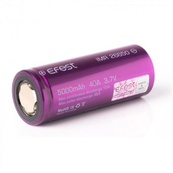 Efest IMR 26650 5000mAh/3,7V/40A/Flat Top/Ungeschützt/ Li-Ionen Akku