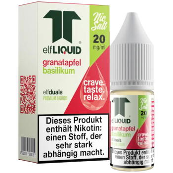 Elf-Liquid Dual Granatapfel Basilikum NicSalt Liquid 10ml / 20mg