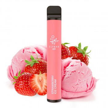 ElfBar 600 E-Zigarette 20mg 600 Züge 550mAh NicSalt Strawberry Ice Cream