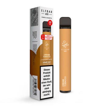 Elf Bar 600 E-Zigarette 600 Züge 550mAh Cream Tobacco 20mg