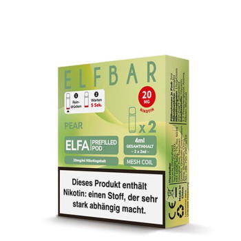 ElfBar ELFA - Pear -  Prefilled Pods 2er Pack - 2ml 20mg NicSalt