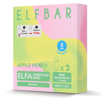 ElfBar ELFA – Apple Peach – Prefilled Pod 2er Pack 2ml 0mg